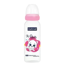 P.P Slim Waist Feeding Bottle 2 From 6-12 Months PINK 240ml OPB-1026 _ Optimal