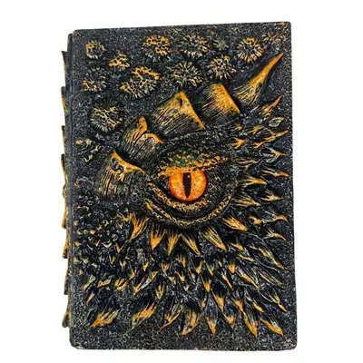 3D Dragon Eye Journal Notebook Golden Cover