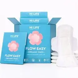 hi life flow easy organic pads with honeycomb for day 8counts