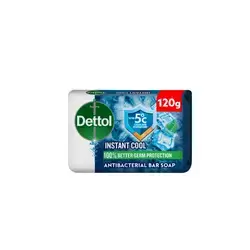 Dettol Instant Cool Bar Soap, Menthol & Eucalyptus Scent, 120g