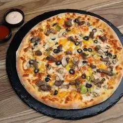 Beef and Vegetable Pizza with Cheese