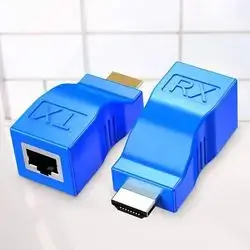 Microware HDMI Extender, 30M HDMI Network Extender Transmitter and Receiver Adapter V1.4 RJ45 CAT5E CAT6 Ethernet LAN 1080P Converter Adapter for HDTV HD TV DVD