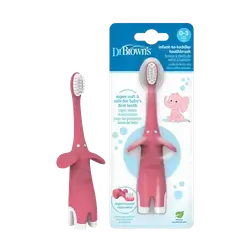 Infant To Toddler Toothbrush Pink Elephant 0-3 Years _ Dr. Brown's