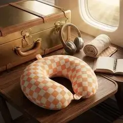 Checkered Travel Neck Pillow