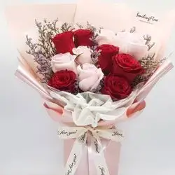 Fresh Flowers, Bouquet Consist Of 12 Roses
