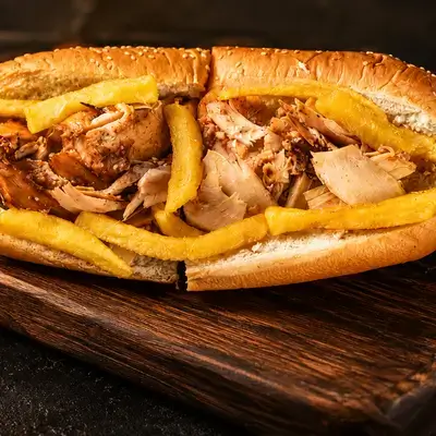 Chicken Doner Shawarma in Turkish Samoon
