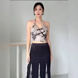 EastFlair New Chinese Style With Bamboo Print Top - Medium