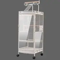 ZW-Dong Large Family Bird Cage with Space Shelf, Luxury Pet Parrot Cage, Metal Decorative Cage, Clear Glass Cage, Bird Feeder/Cages (Color: A, Size: 46*50.5*138cm