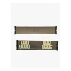 Okey - Wooden Curved Rummy Set - Dark Silver