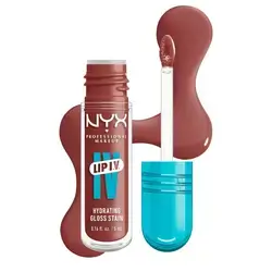 NYX Professional Makeup Lip IV Hydrating Gloss Stain, Lip Gloss Serum, Up to 12HR Hydration, High Pigment, Wet Shine Finish, Hydra Honey