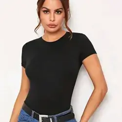 SHEIN Essnce Short Sleeve Solid Tee - Small