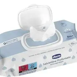 Chicco Perfumed Baby Wipes Alcohol & Soap Free with Cap 0m+, 72pcs 97% WATER