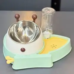 Double Cat Bowls Water & Food Bowl Set 