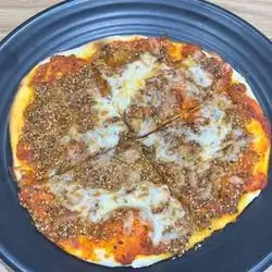 Muhammara Manakish With Zaatar And Cheese