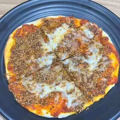 Muhammara Manakish With Zaatar And Cheese