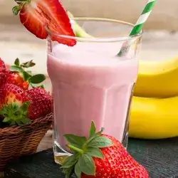 Banana, Milk and Strawberry Cocktail