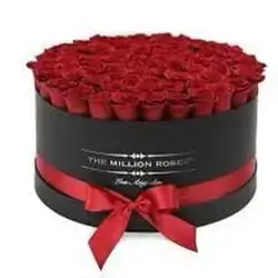 Round Box Of Natural Flowers, 70 Flowers