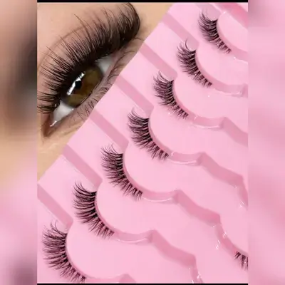 7 Pairs Half Lashes Cat Eye Tail Elongated Eyelashes