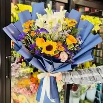 Yellow And Purple Bouquet Flower