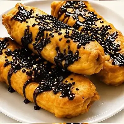 Fried Banana with Black Sesame