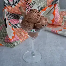Scoop Ice Cream With Chocolate Flavor