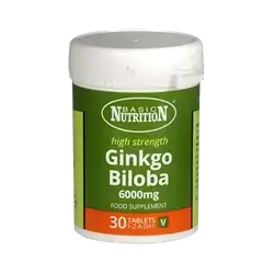 Ginkgo biloba 6000mg 30 Tablets _ BASIC NUTRITION