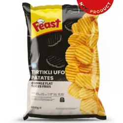 Feast Crinkle Flat Slieces fries 1kg