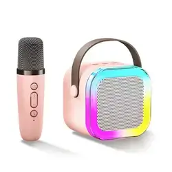 Dual Microphone Karaoke Bluetooth Speaker, RGB Light, 5W Speakers, Subwoofer, Boombox Support, Multiple Input Modes