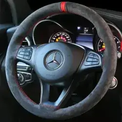 Universal Suede Car Steering Wheel Cover, Hand Sewing, Soft Leather Braiding Cover For Auto Steering Wheel, Non-Slip Ventilation