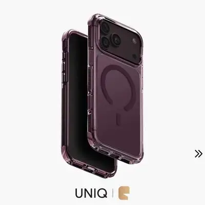 UNIQ Combat Hybrid MagClick Charging Case for iPhone 18 Pro Max Shock-Sorb 3-Tier Protection & MagSafe Compatibility - Burgundy