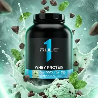 Rule 1 Whey Protein – mint chocolate chip ice cream 64 servings