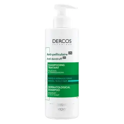 Dercos Anti-dandruff Shampoo – greasy hair (390ml)//شامبو ديركوس ضد القشرة للشعر العادي إلى الدهني من فيشي