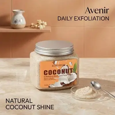 KORMESIC Coconut Exfoliating Body and Face Scrub