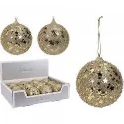 Koopman Xmas Ball 80Mm Glitter Gold