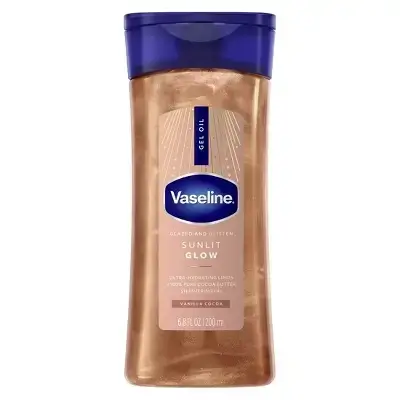 Vaseline Glazed & Glisten Vanilla Cocoa Shimmering Gel Body Oil - Sunlit Glow - 200ML
