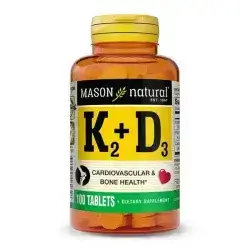 Mason Natural Vitamin K2 100 Mcg Plus D3 1000 Iu Tablets, 100 Ea