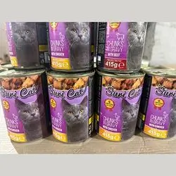 Time Cat Wet Cat Food Cans - Assorted Flavors, 415 g