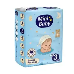 Mini Baby - Jumbo Diapers Size 3 (4-9 kg) - 70 Pieces