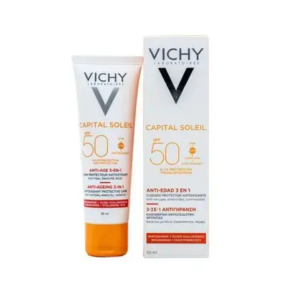 Vichy Capital Soleil Anti-Ageing 3 in 1 SPF50 50ml/ايديال سولي مقاوم لعلامات تقدم السن بعامل حماية من الشمس SPF50 فيشي 50 مل 50.0 SPF