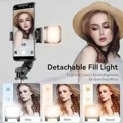 Selfie Stick Tripod with Fill Light, Tupwoon Extendable Selfie Stick 41" & Flexible Phone Tripod Stand with Wireless Remote