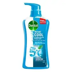 Dettol Cool Shower Gel and Body Wash Liquid For Effective Germ Protection & Personal Hygiene (Protects Against 100 Illness Causing Germs), Menthol and Eucalyptus Fragrance, 700ml