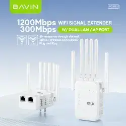 BAVIN Wireless WiFi Repeater & Signal Extender (2.4G/5G, Up to 1200Mbps)
