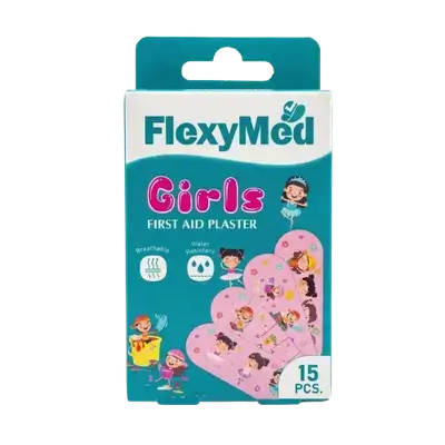 Girls First Aid Plaster 15Pcs _ FlexyMed