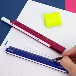 Milan Metallic Mraser&Ruler 15 cm
