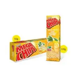 Mega Chips Lemon Flavor with Parsley & Curry Potato Chips, 100g