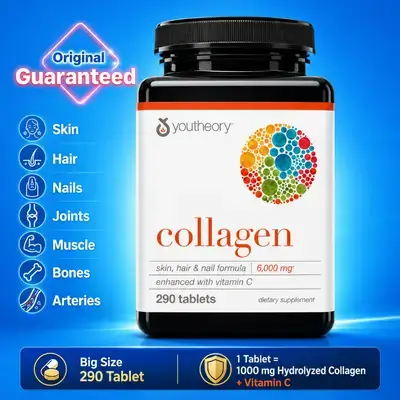 Advanced Collagen, 6000 mg Hydrolyzed Collagen Peptides, Includes Antioxidants & Contains Vitamin C - Hair Growth, Nails, Joint Health & Bone Support - 290 Tablets collagen 