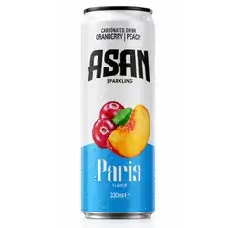 Asan Sparkiling Carbonated drink Cranberry and peach Paris 330ml