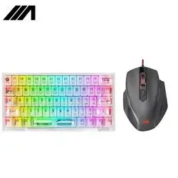 KEYBOARD - REDRAGON FIZZ K617CT-RGB WIRED MECHANICAL & Redragon M709-1 Tiger2 Red LED Gaming Mouse 3200 DPI Wired Optical Gamer Mouse