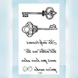 1 Sheet tattoos words writing key temporary tattoo