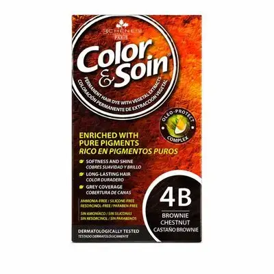 Color & Soin Permanent Hair Dye - 4B Brownie Chestnut